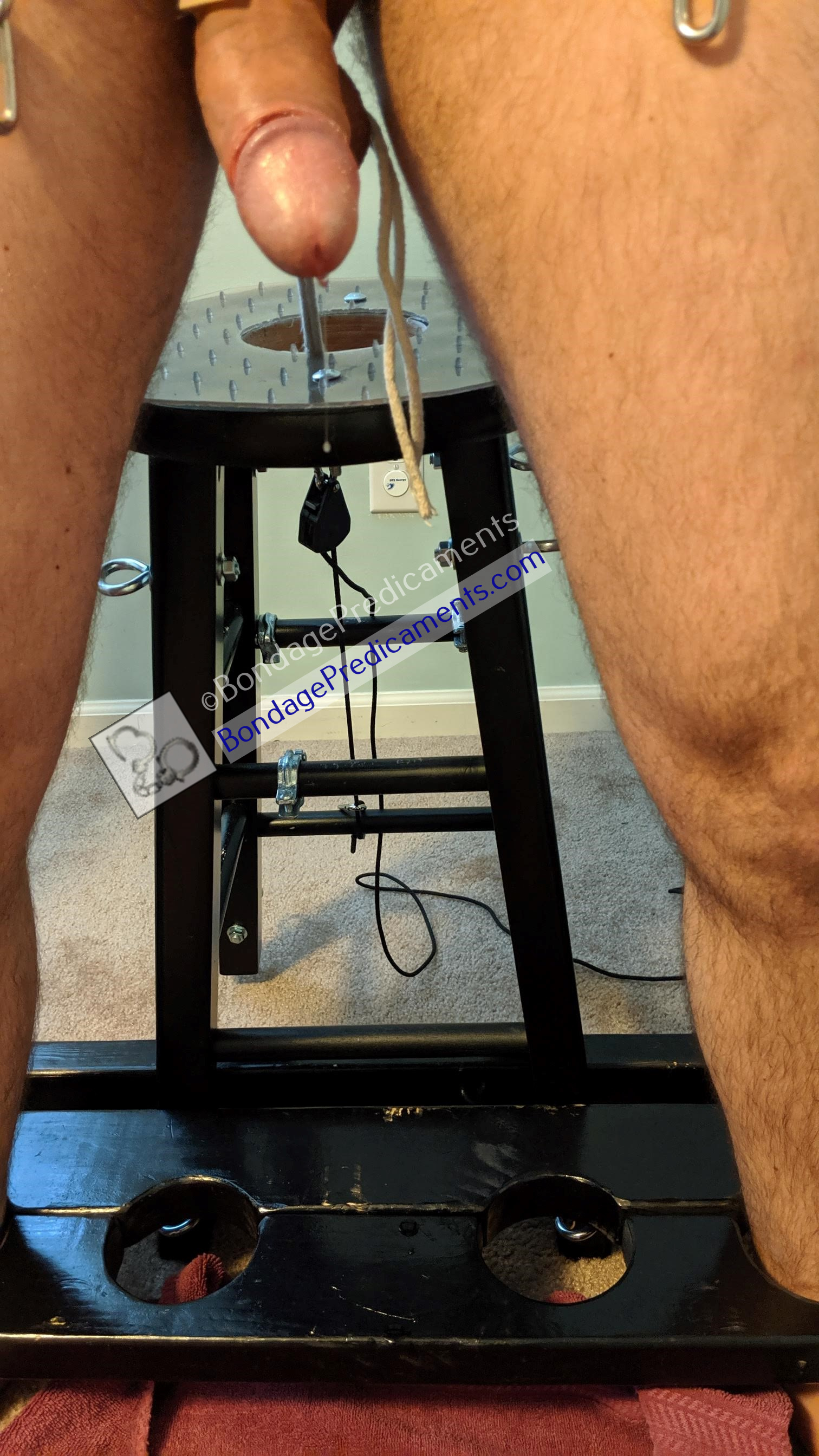 Gay Sub Spiked Bondage Stool