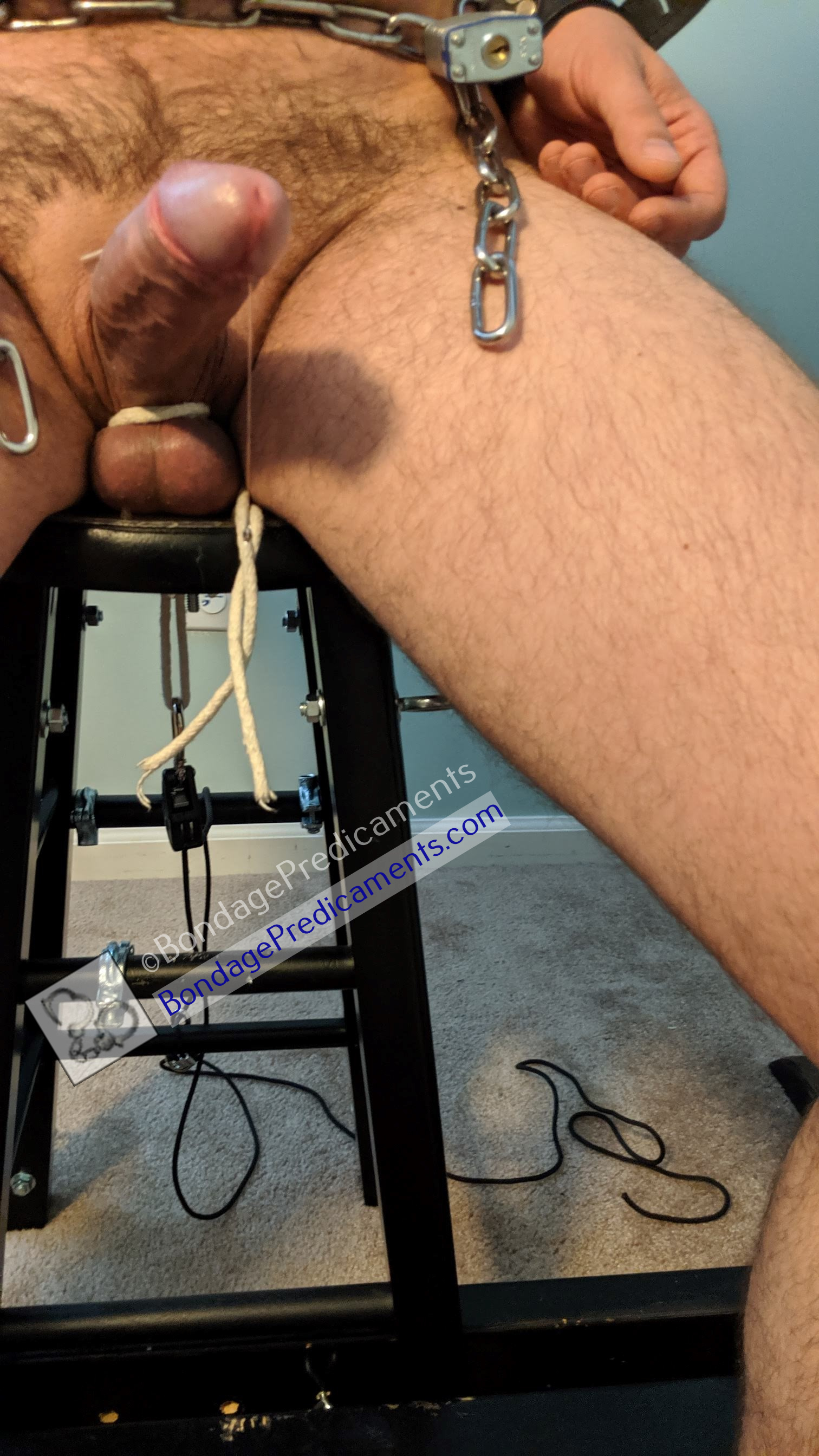 Gay Sub Spiked Bondage Stool