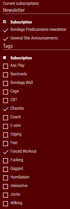  Bondage Predicaments Subscription Preferences