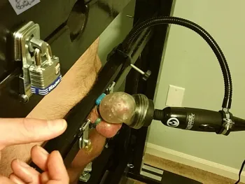Sub Locked in Stocks and Cock Teased