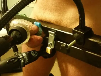 Sub Locked in Stocks and Cock Teased
