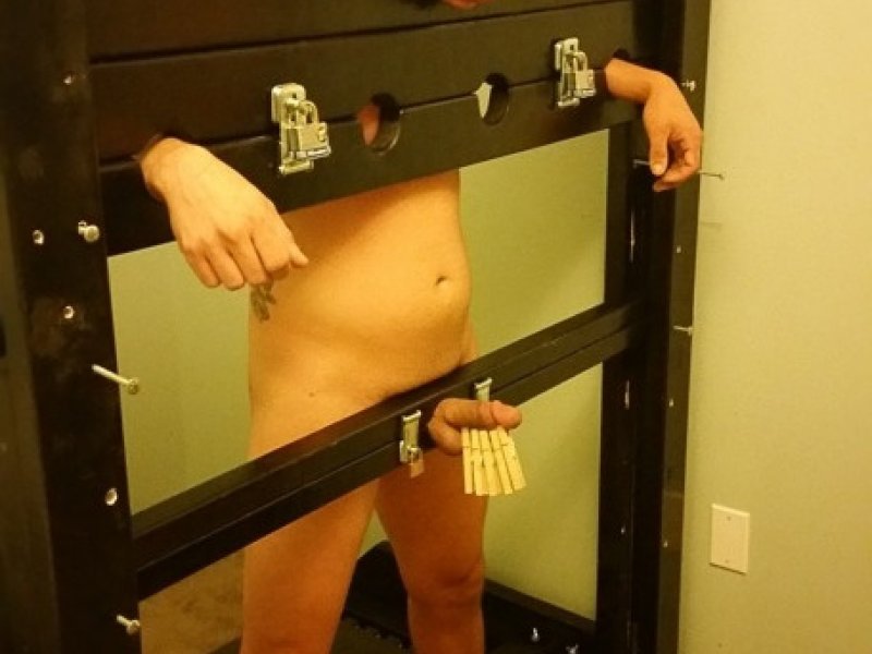 Gboy Locked in Stocks Dick Clothespins