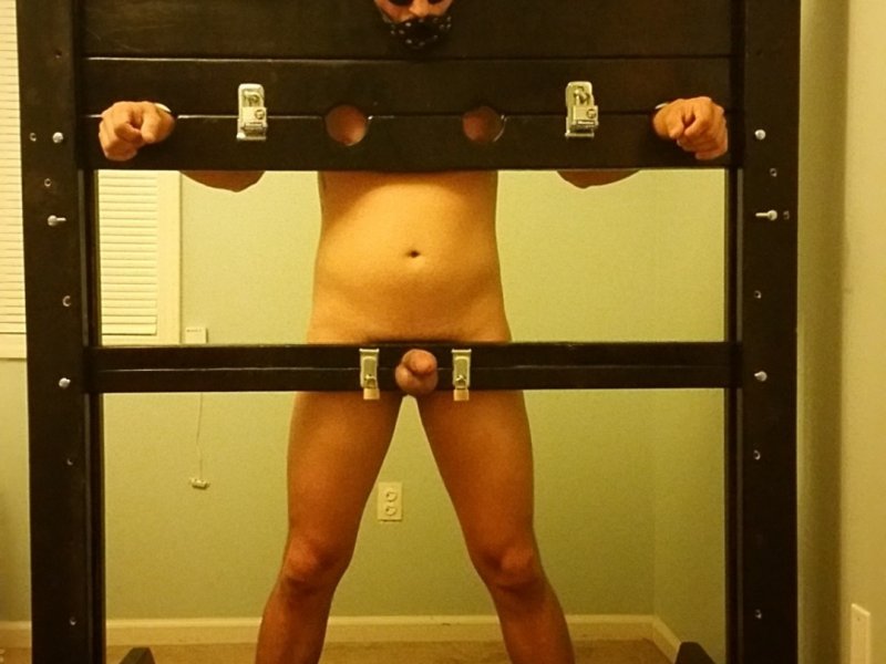 Gboy Locked in Stocks Gagged