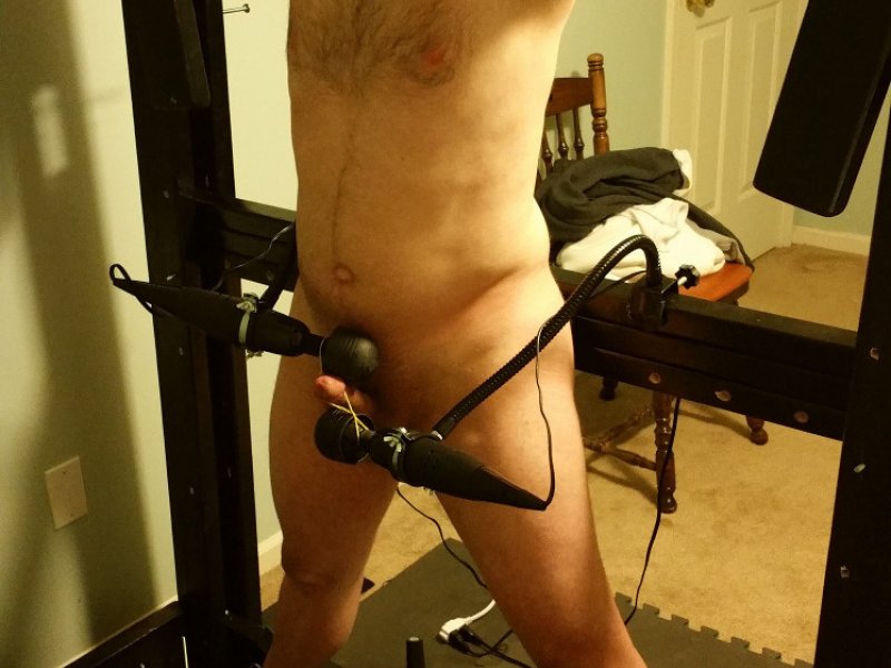 Stretched on Vertical Rack Vibrating Wand