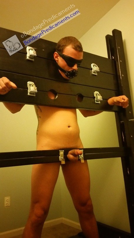 Gboy Locked in Stocks Gagged